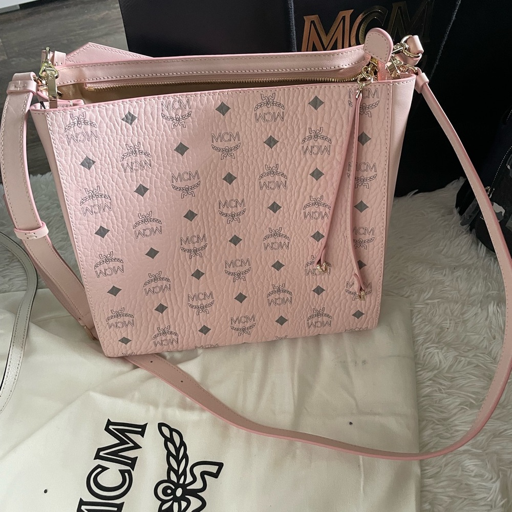 Used once looks brand new MCM light pink baby pink